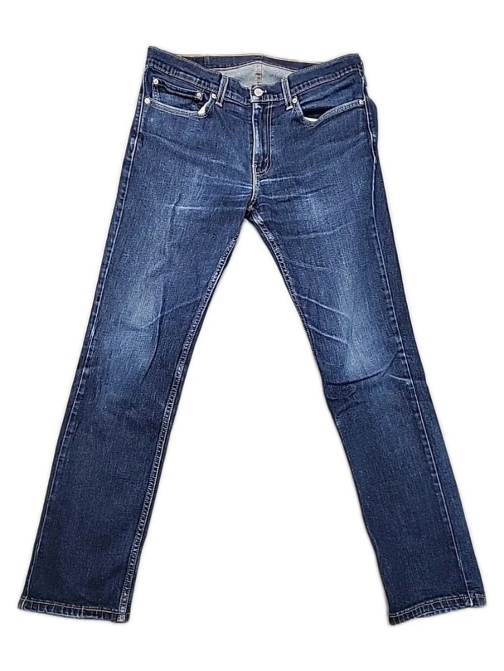 Levi's 511 34x32 Slim Fit Dark Blue Casual Denim Skinny Jeans Distressed 0268